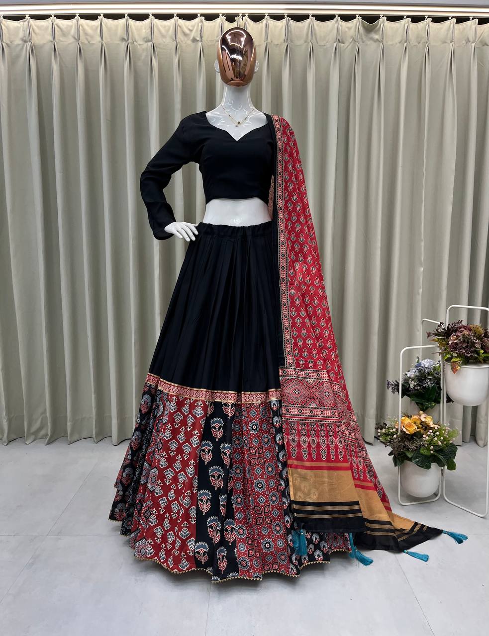 REYON WITH PRINT FULLSTITCHED Lehenga Choli